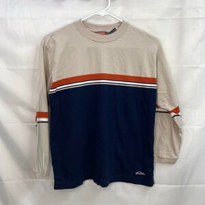 Vintage Quiksilver youth boy's tricolor Crewcut long sleeve casual shirt small